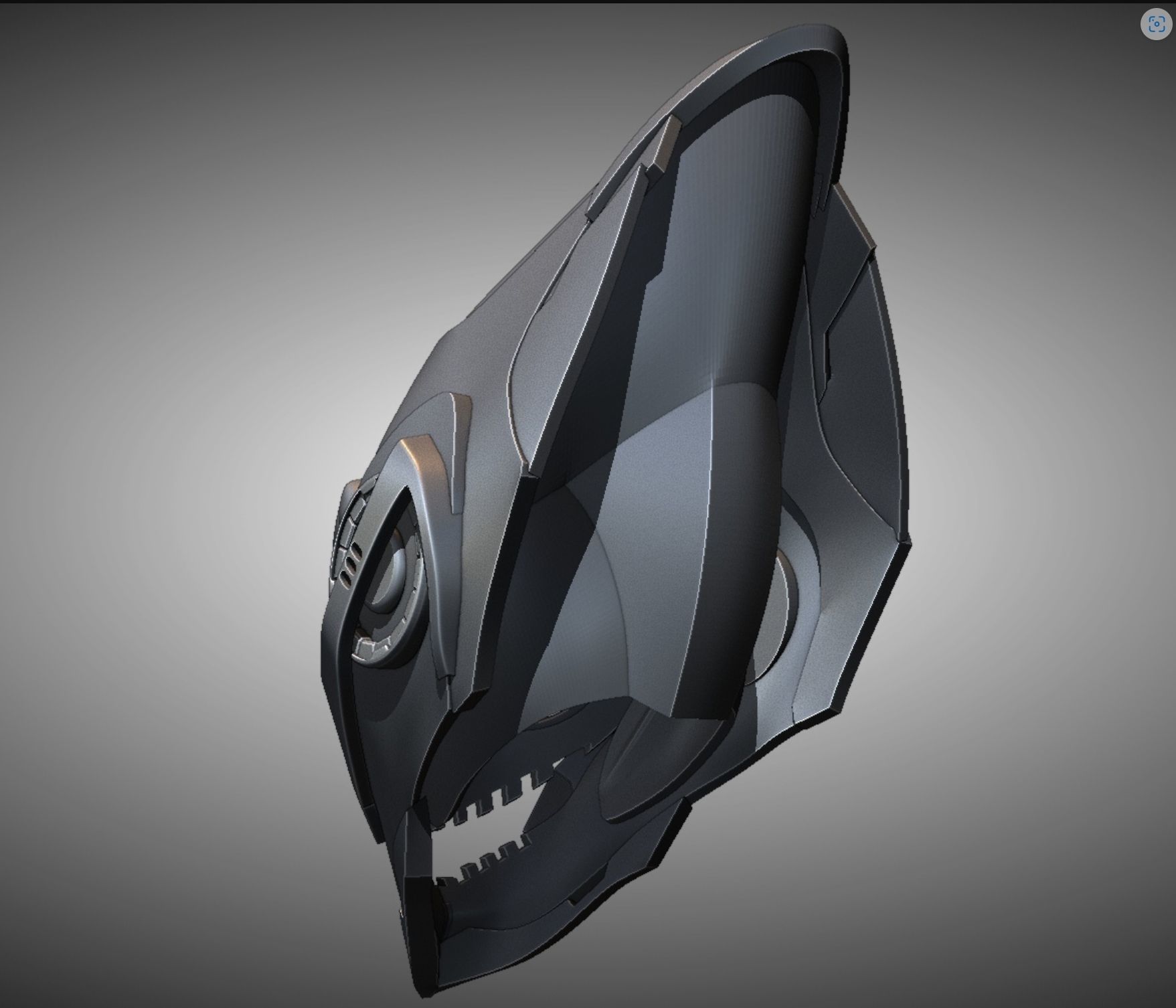 Futuristic helmet Helmet warrior DJ helmet 3D print model_6