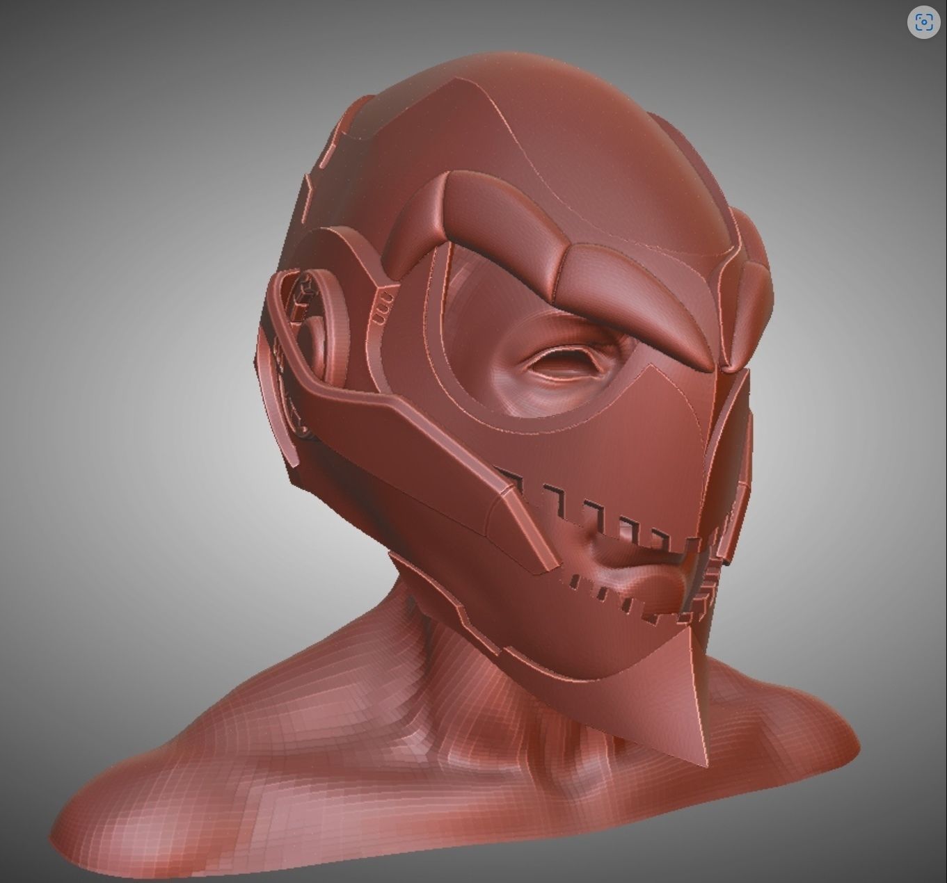 Futuristic helmet Helmet warrior DJ helmet 3D print model_4