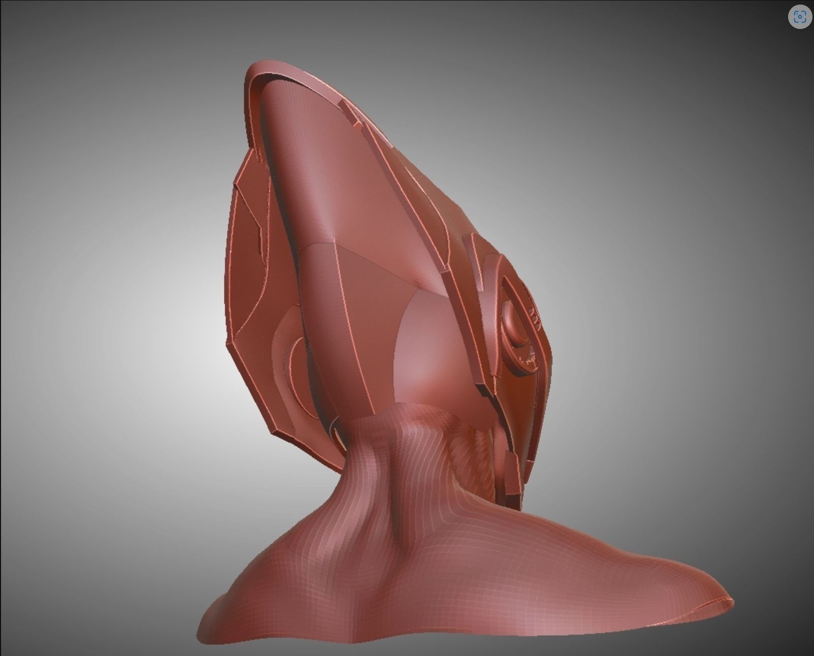 Futuristic helmet Helmet warrior DJ helmet 3D print model_7