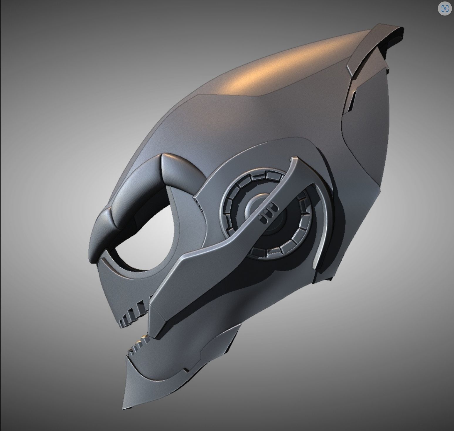 Futuristic helmet Helmet warrior DJ helmet 3D print model_2