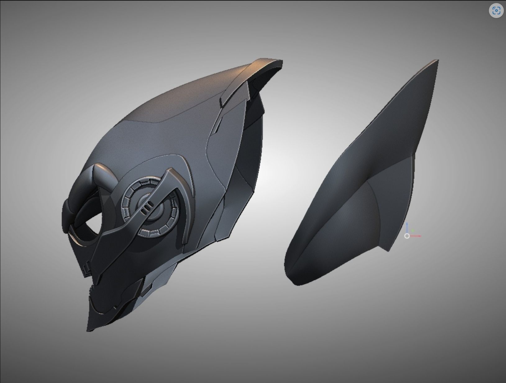 Futuristic helmet Helmet warrior DJ helmet 3D print model_3