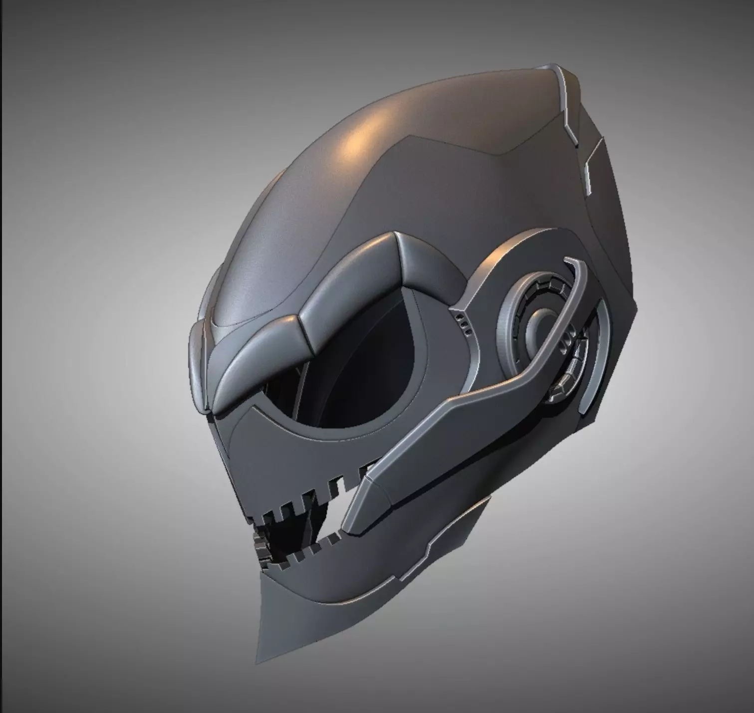 Futuristic helmet Helmet warrior DJ helmet 3D print model_0