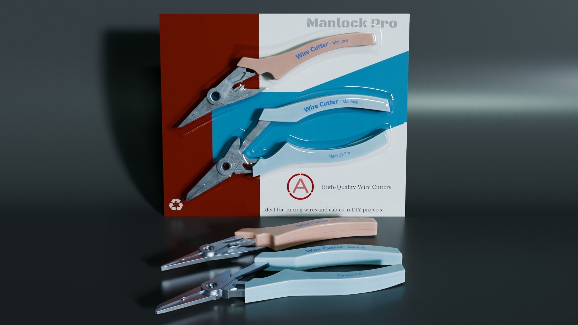 Wire Cutters Low-poly 3D model_7