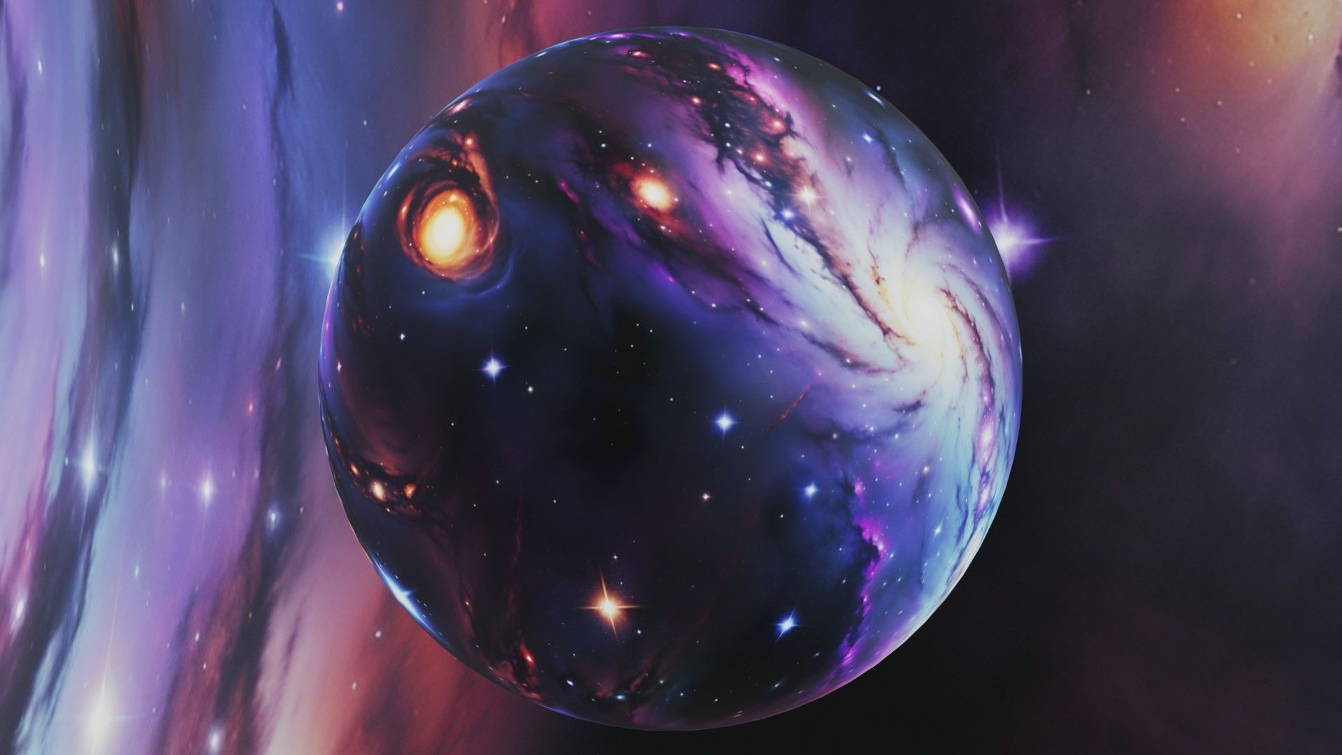 Panoramic Sky SET - Universe Environment Sky 3D mesh and Sphere Low-poly 3D model_3