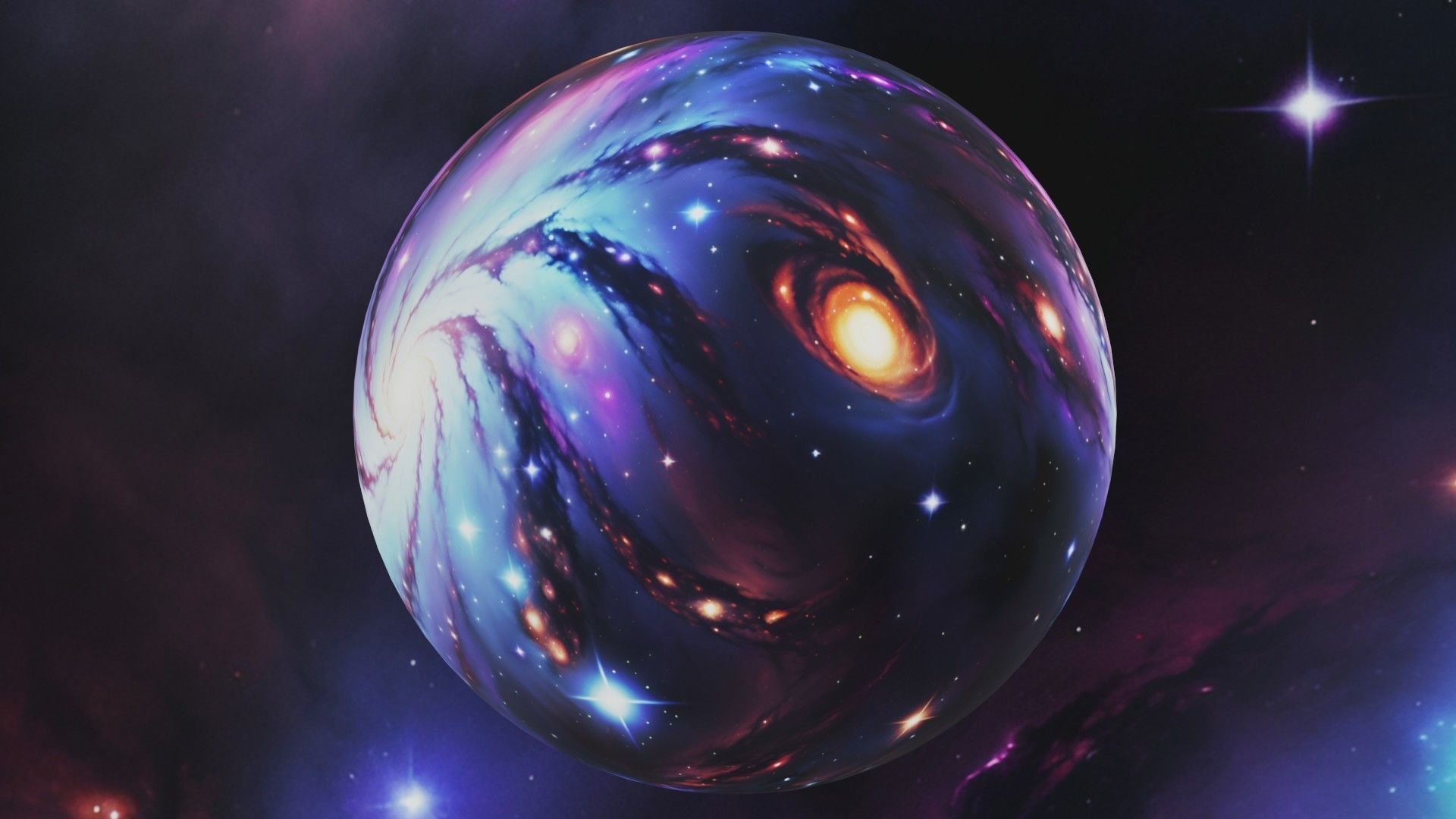 Panoramic Sky SET - Universe Environment Sky 3D mesh and Sphere Low-poly 3D model_2