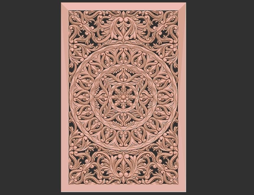 MANDLA - wood carved wall art 3D model_15
