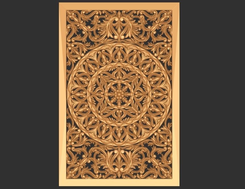 MANDLA - wood carved wall art 3D model_17