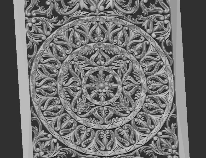 MANDLA - wood carved wall art 3D model_6