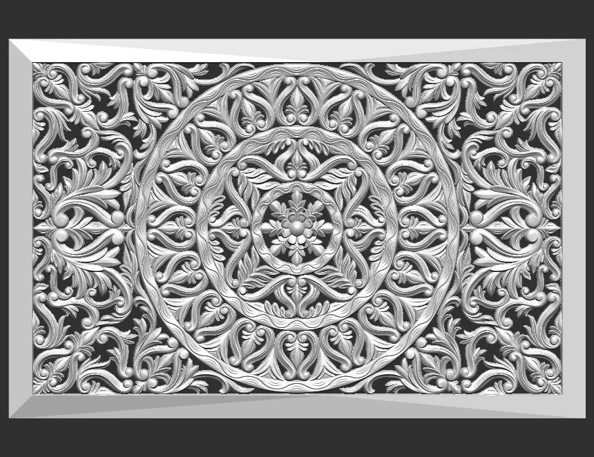 MANDLA - wood carved wall art 3D model_0