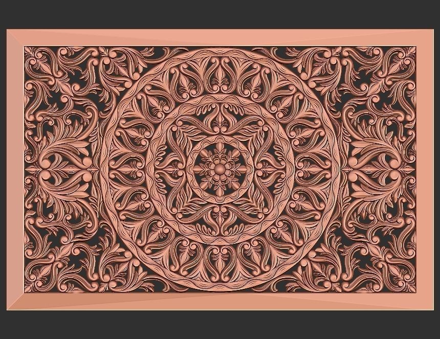 MANDLA - wood carved wall art 3D model_7