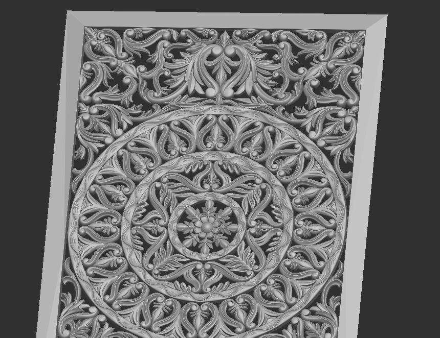 MANDLA - wood carved wall art 3D model_10