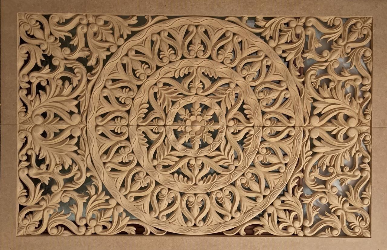 MANDLA - wood carved wall art 3D model_1