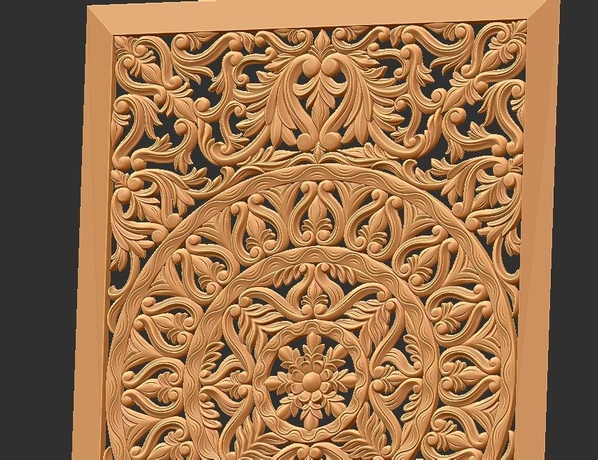 MANDLA - wood carved wall art 3D model_11