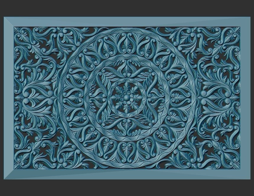 MANDLA - wood carved wall art 3D model_2