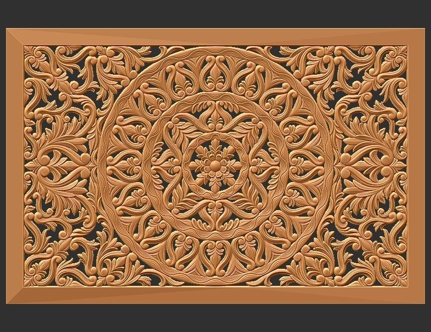 MANDLA - wood carved wall art 3D model_8