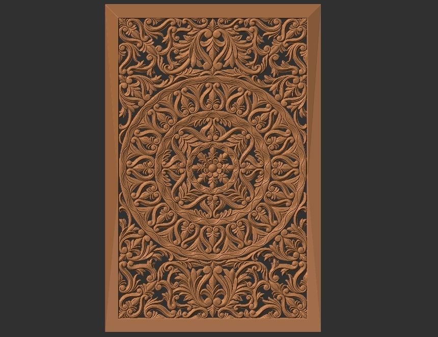 MANDLA - wood carved wall art 3D model_16