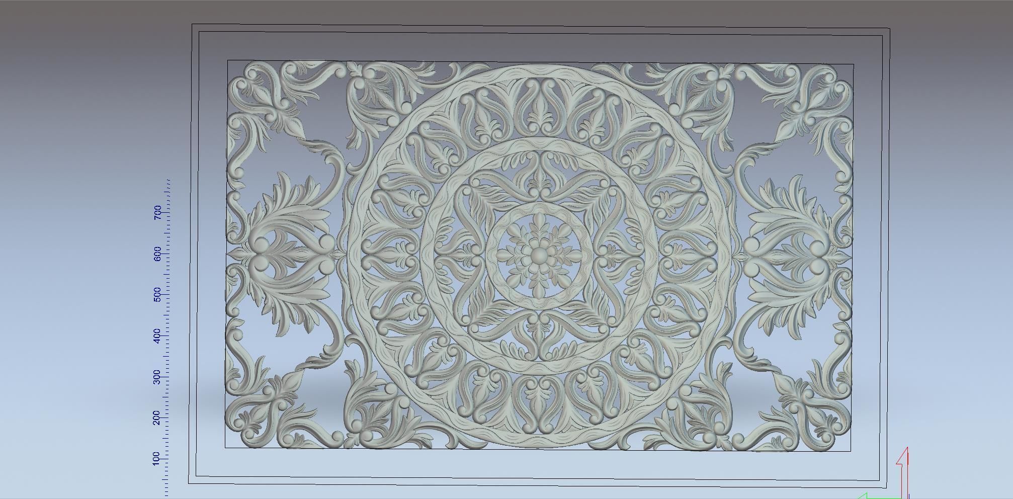 MANDLA - wood carved wall art 3D model_3