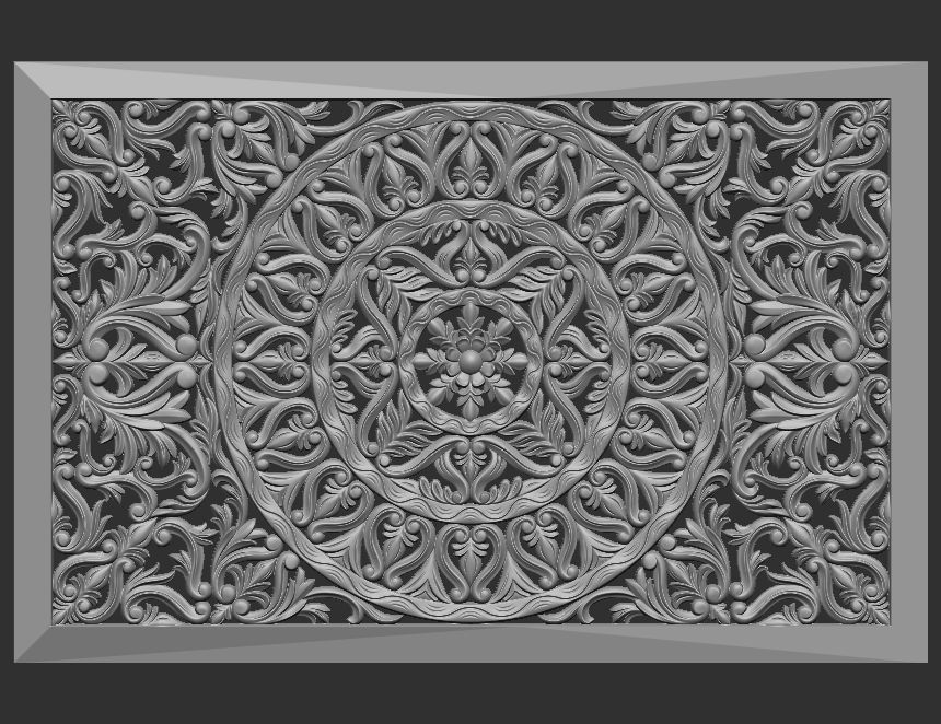 MANDLA - wood carved wall art 3D model_9