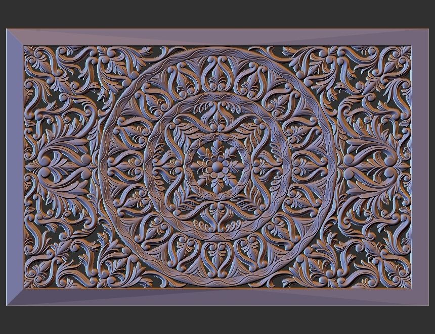 MANDLA - wood carved wall art 3D model_5