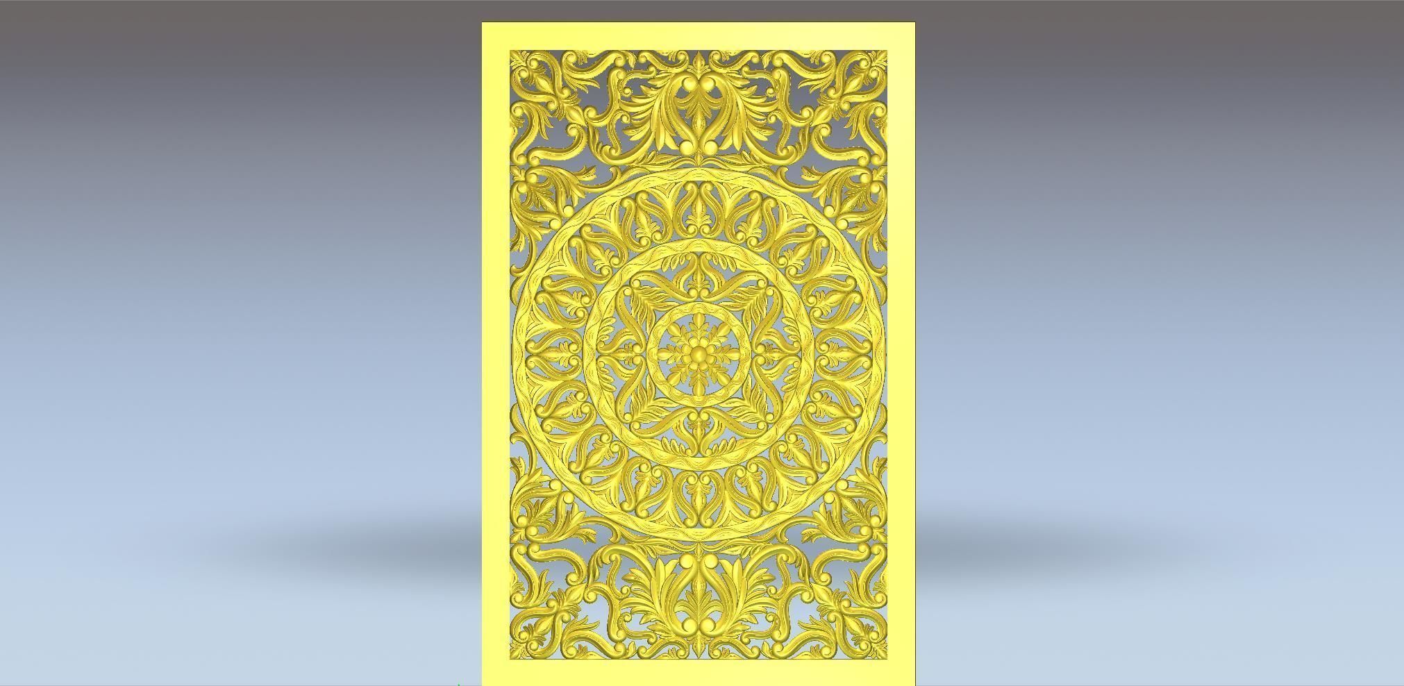 MANDLA - wood carved wall art 3D model_4