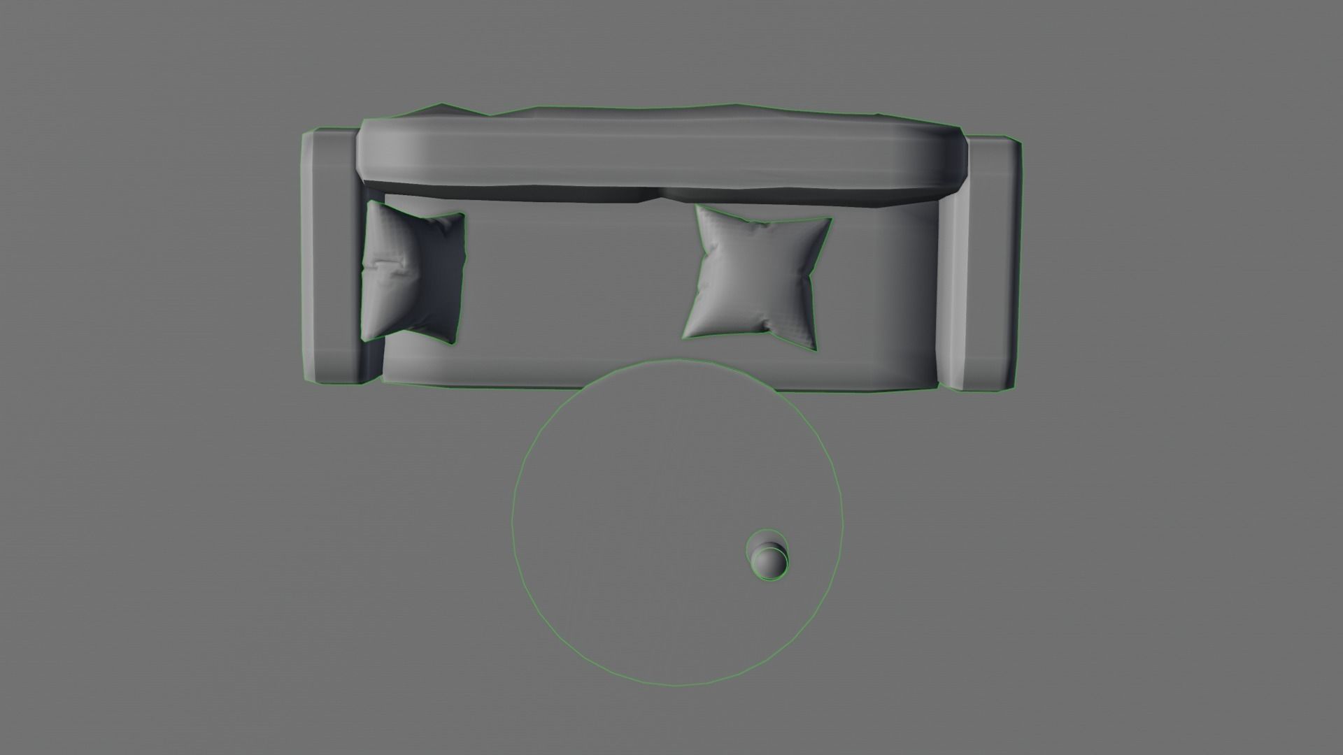 sofa and table Low-poly 3D model_3