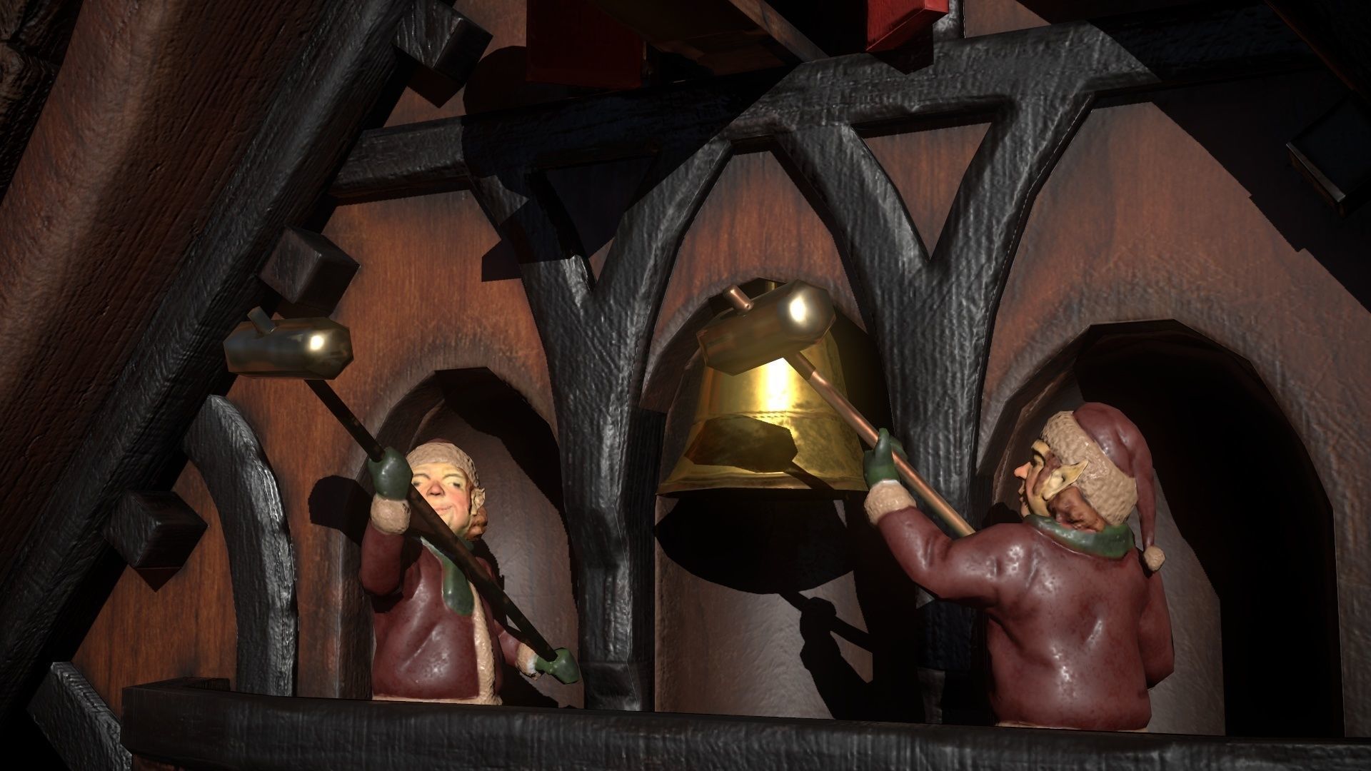 Schwartzwald Xmas Cuckoo Clock Low-poly 3D model_44
