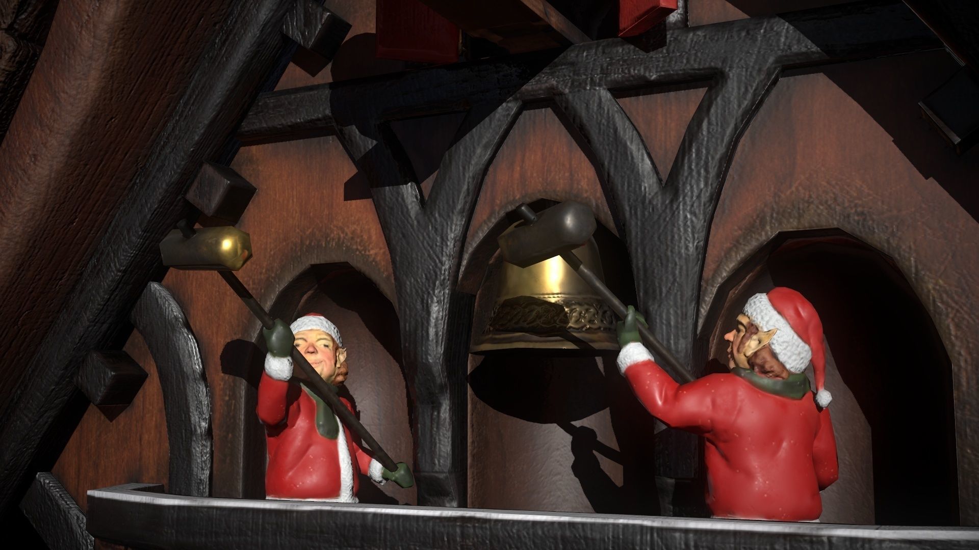 Schwartzwald Xmas Cuckoo Clock Low-poly 3D model_46
