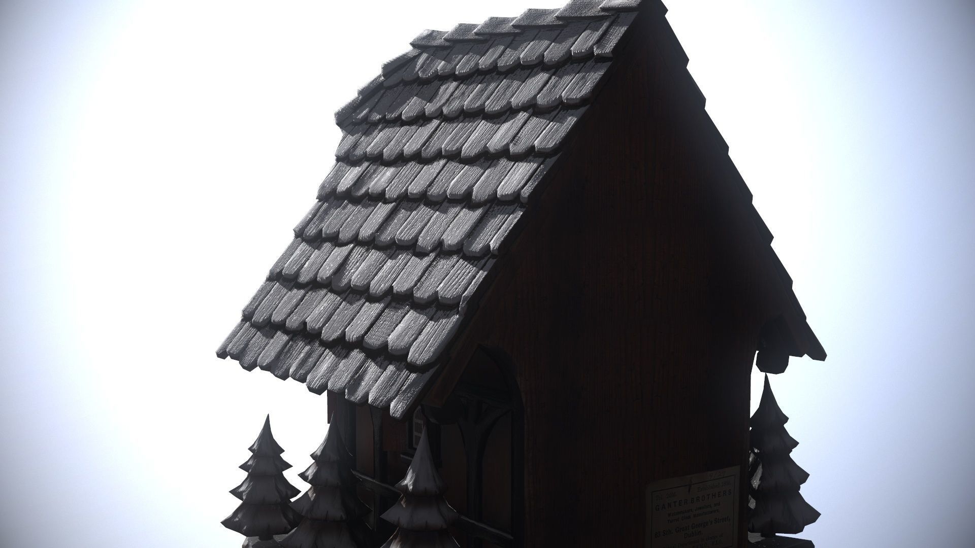 Schwartzwald Xmas Cuckoo Clock Low-poly 3D model_49