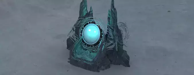 Desert Mirror eclipse rocks 3D model