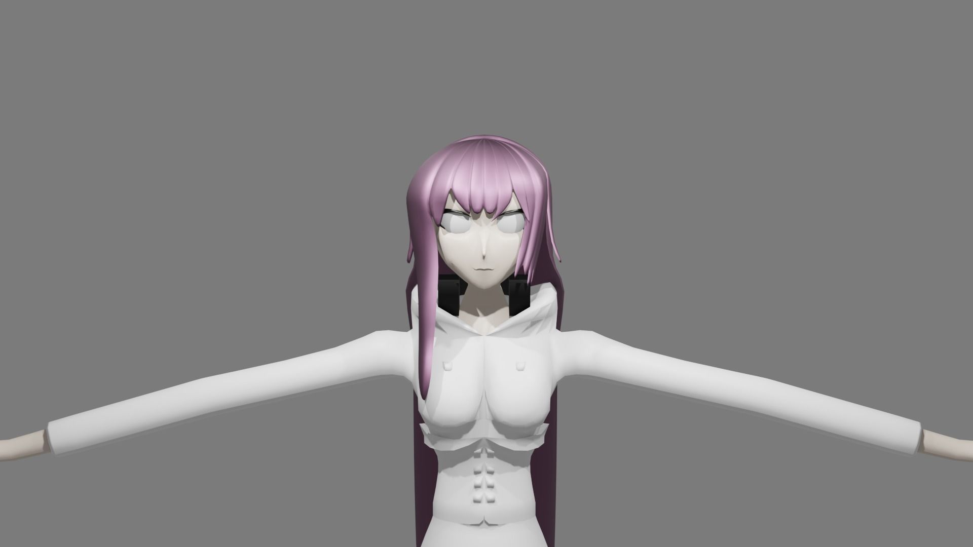 Simple girl model Low-poly 3D model_2