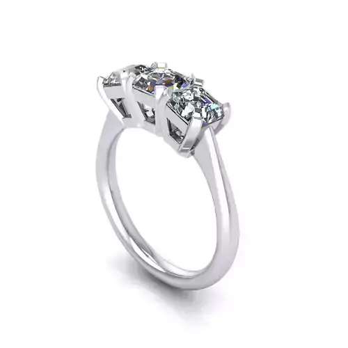 Three Stone Woman Wedding Ring 3D print model