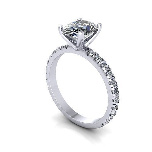 Diamond Wedding Ring R116 3D print model