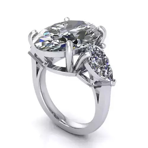 Three-stone Diamond Fashionable Wedding Ring R55