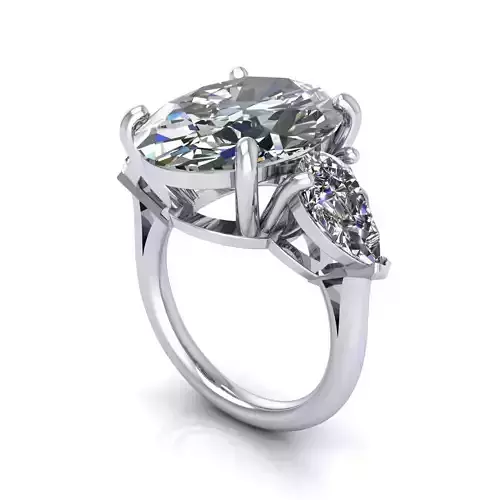 Three-stone Diamond Women Wedding Ring R53