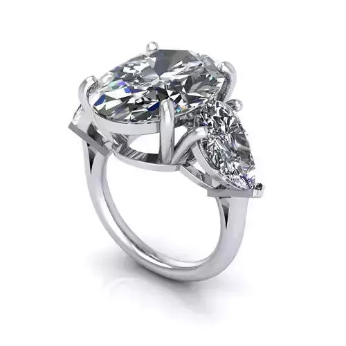 Three-stone Women Diamond Ring R51