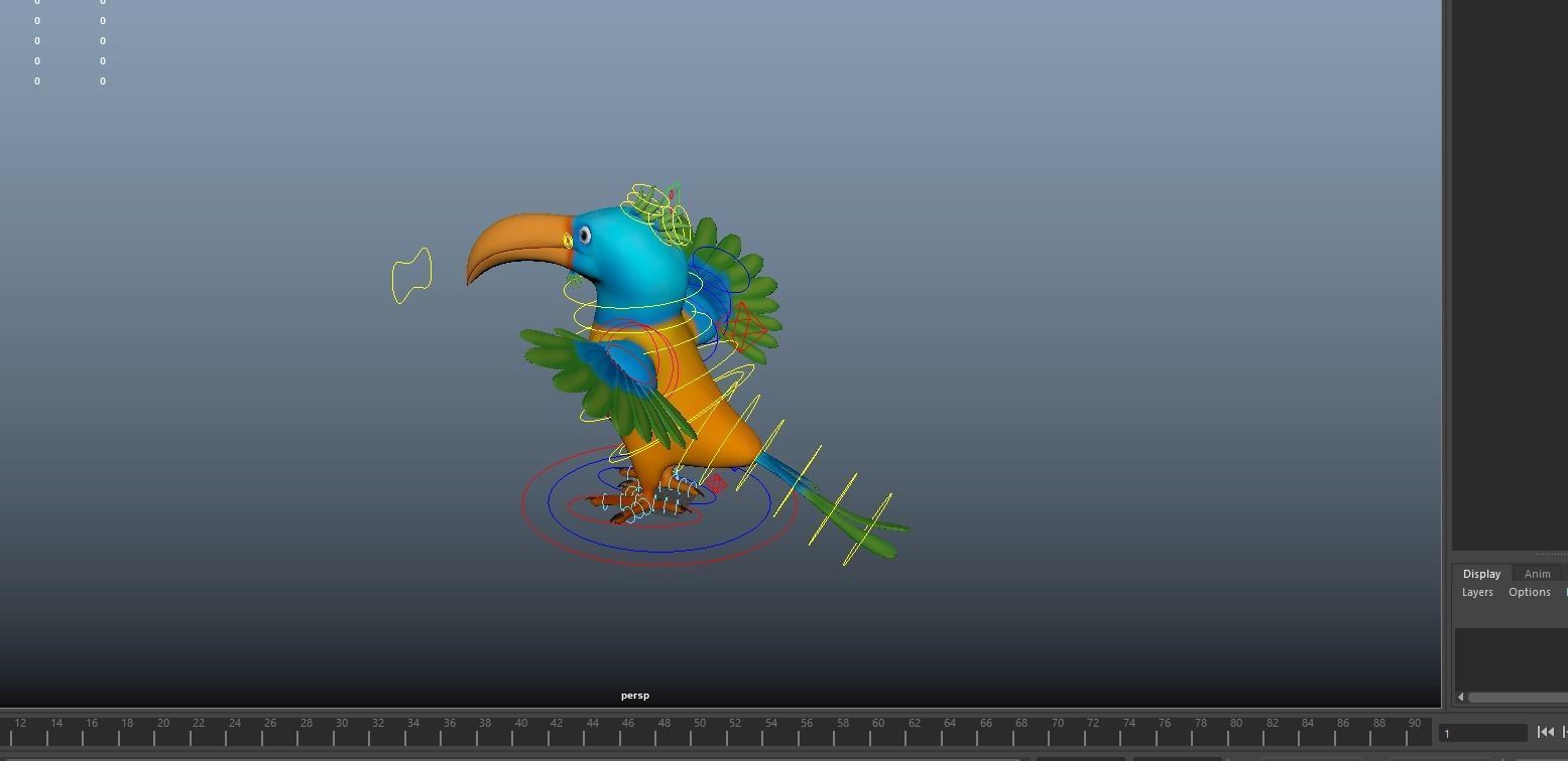 Cartoon Bird Character Low-poly 3D model_12