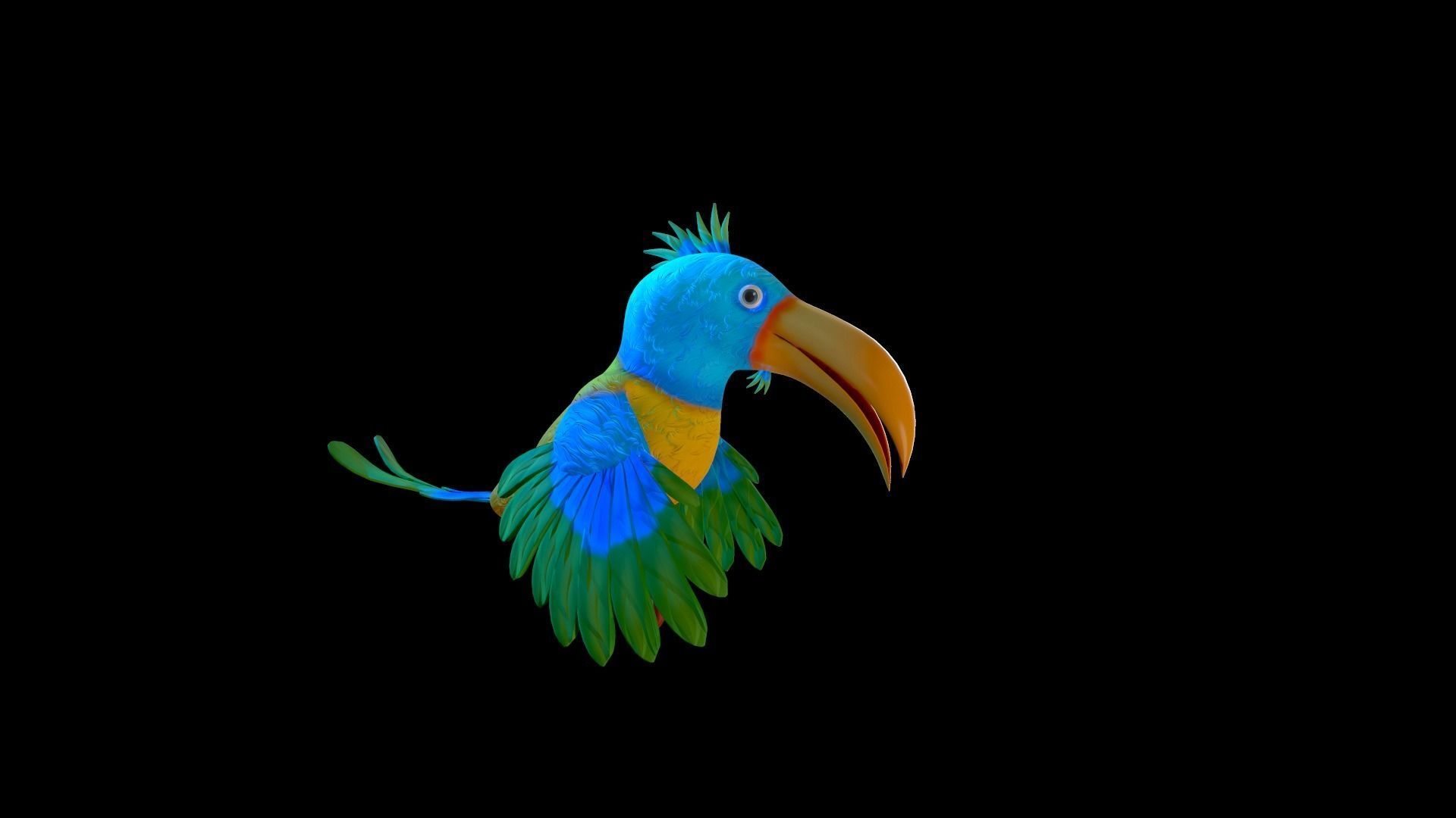 Cartoon Bird Character Low-poly 3D model_10