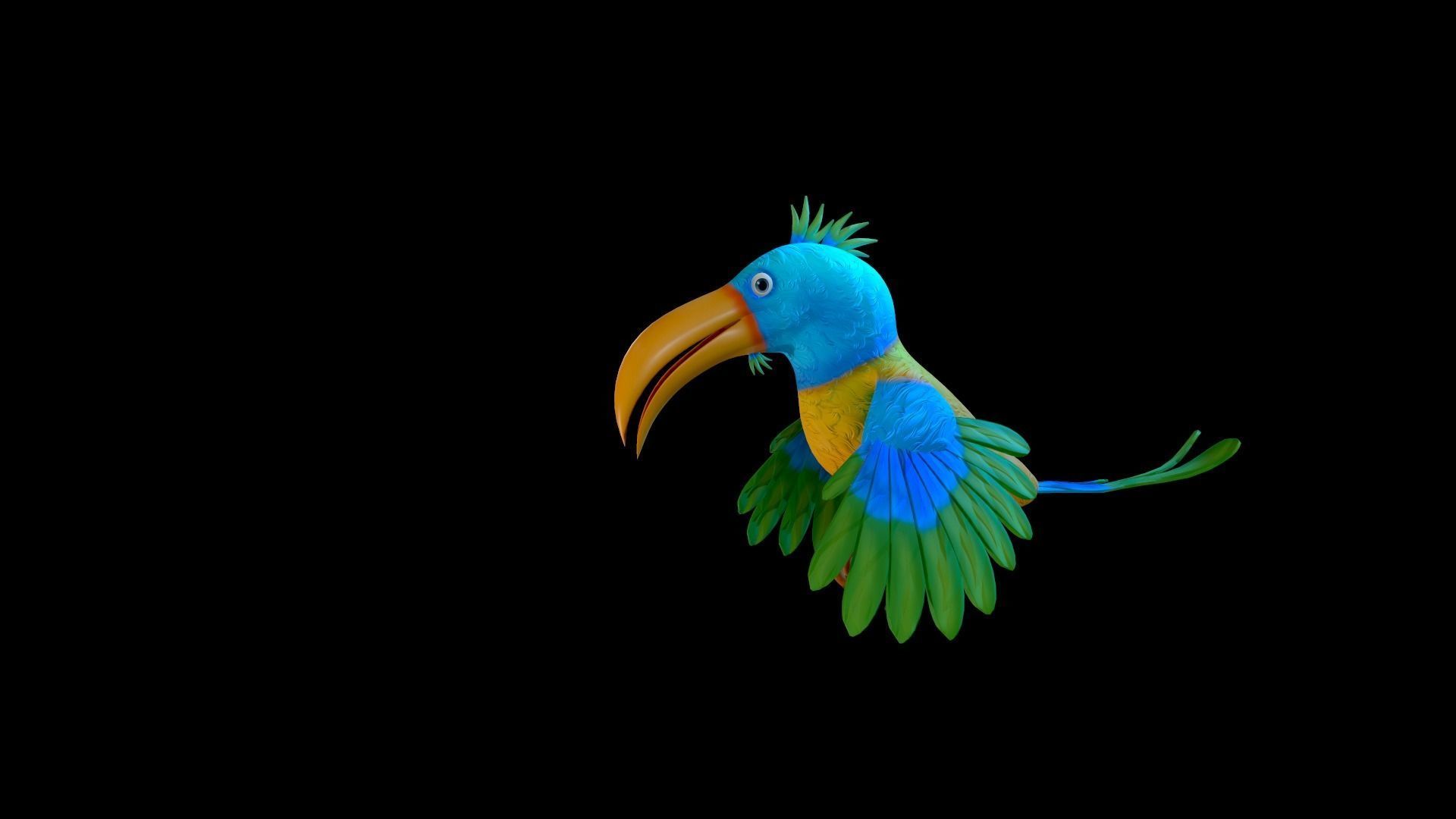 Cartoon Bird Character Low-poly 3D model_11