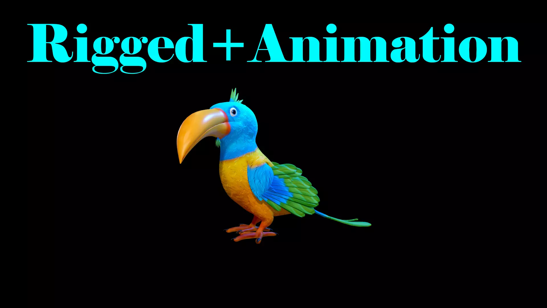 Cartoon Bird Character Low-poly 3D model_0