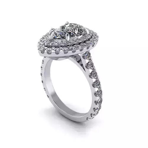 Diamond Women Fashionable Ring R60 3D print model