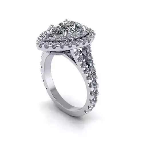 Women Diamond Fashionable Ring R127 3D print model