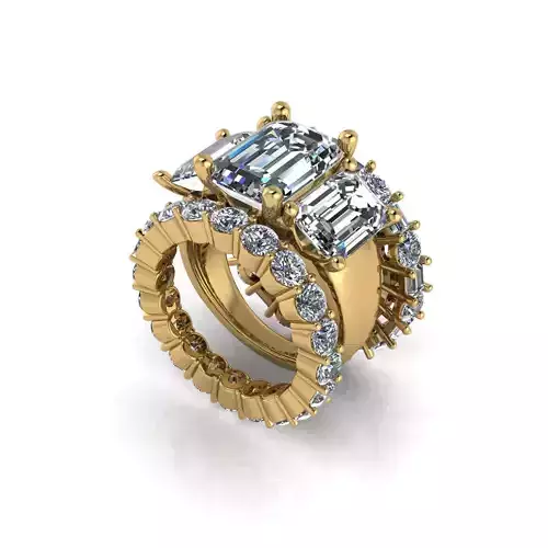 Diamond Fashionable Rings Package 3D print model