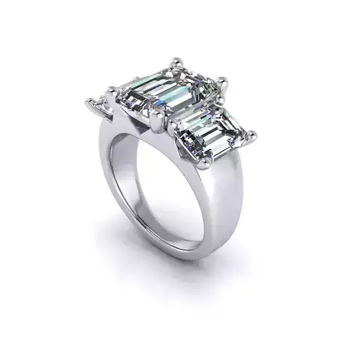 Three-stone Diamond Women Wedding Ring R119