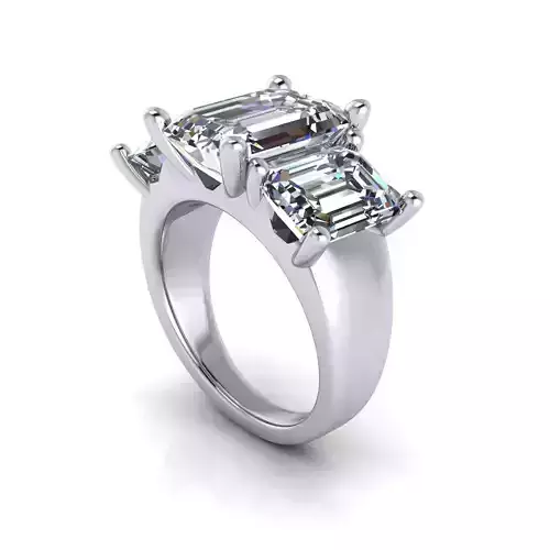 Three-stone Diamond Women Engagement Ring R117
