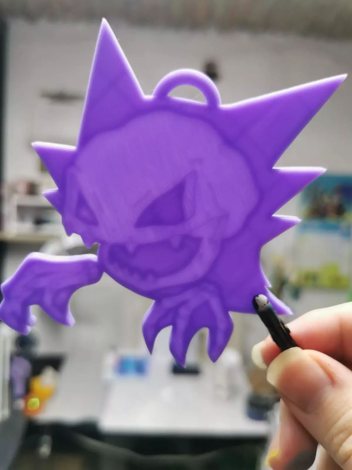 Keychain Haunter pokemon bones esqueleto 3D print model_0