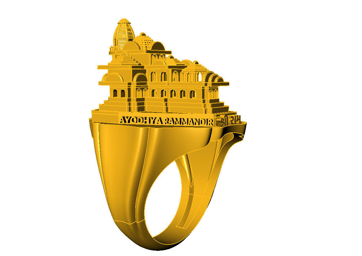 Ram Mandir Ring 3D print model_4