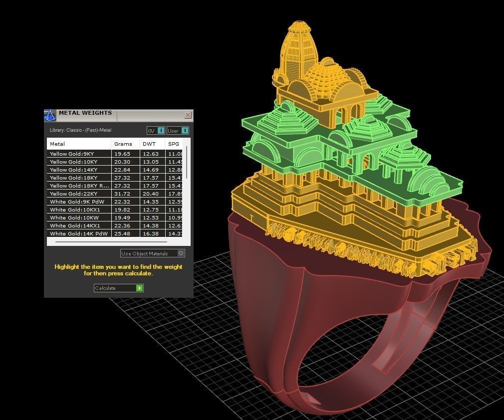 Ram Mandir Ring 3D print model_1