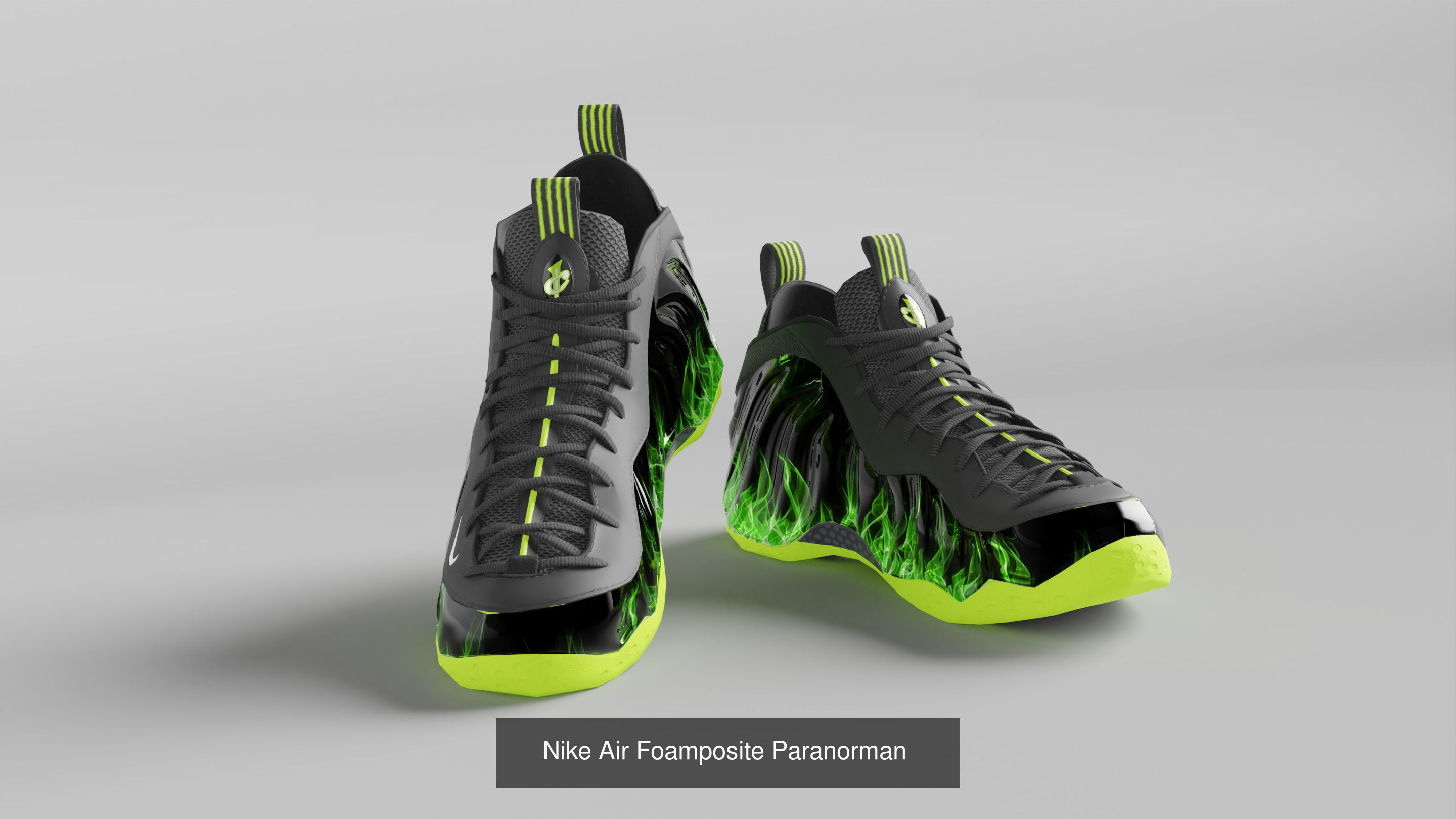 Nike Air Foamposite 3 Shoes Pack 3D Model Collection_4