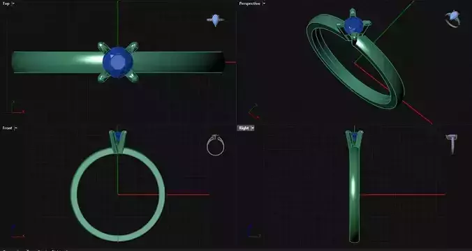 4 Prong Peg Head Engagement Ring 