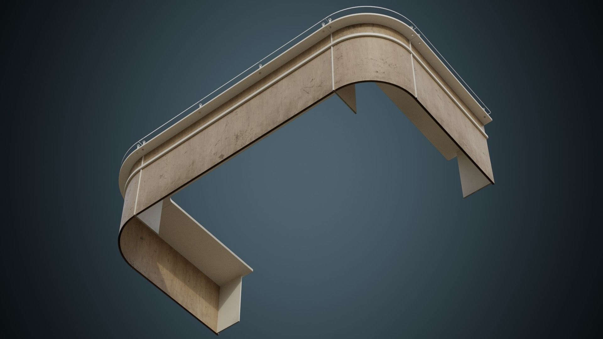 Reception Desk 2B Low-poly 3D model_7